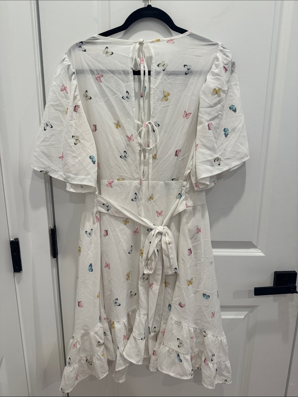 White Butterfly Tie Back Dress - Picture 2 of 2